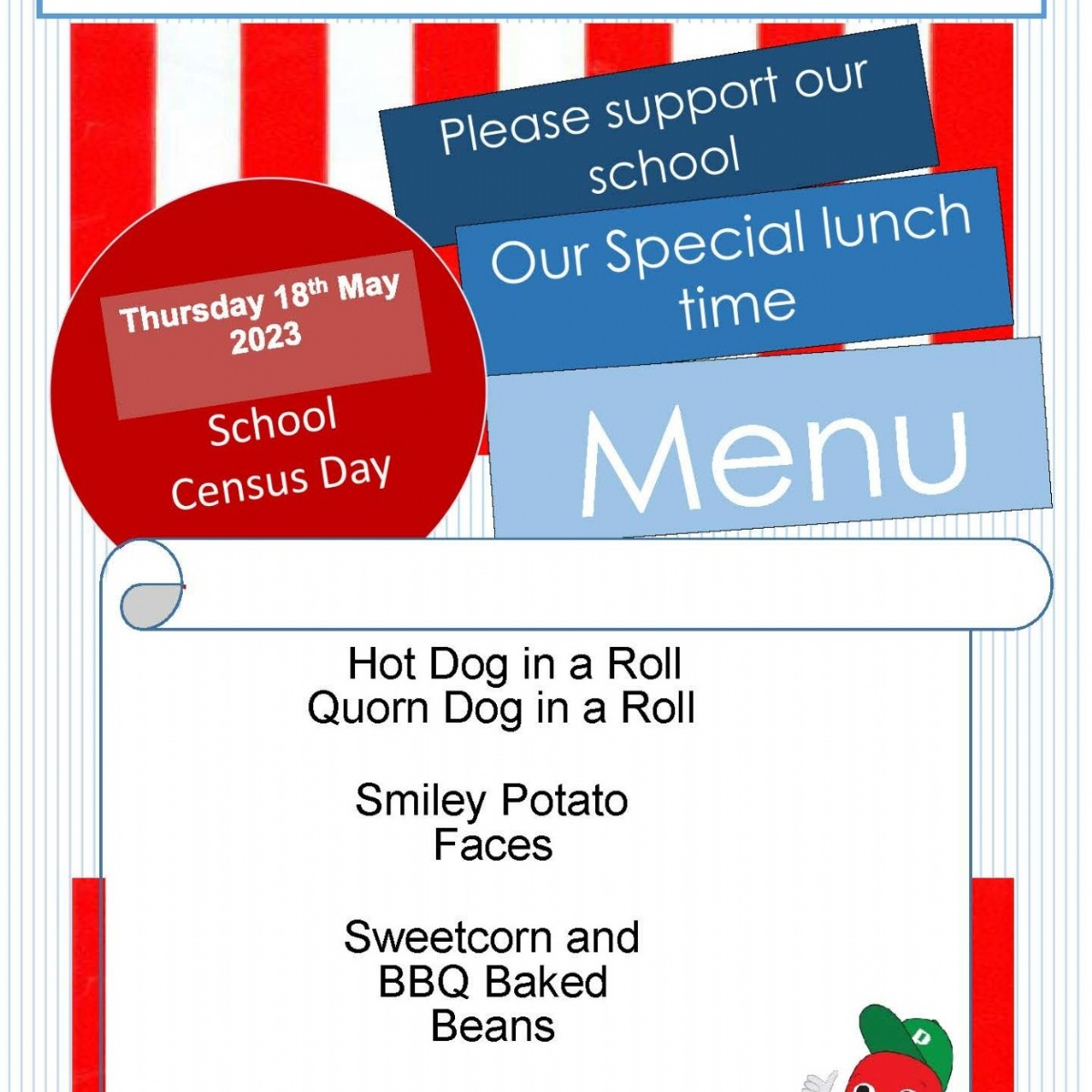 The Milford Academy Fun Day Menu